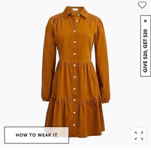 J Crew corduroy collared shirtdress 00